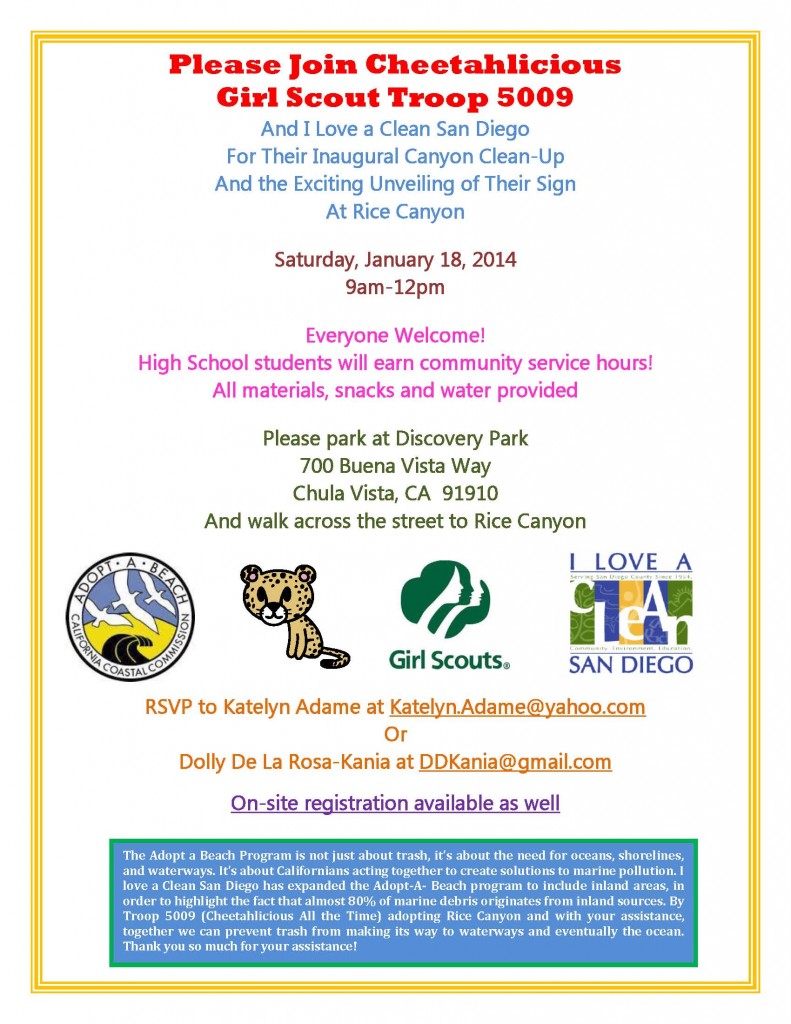 Rice Canyon Clean Up Day Jan 18 2014