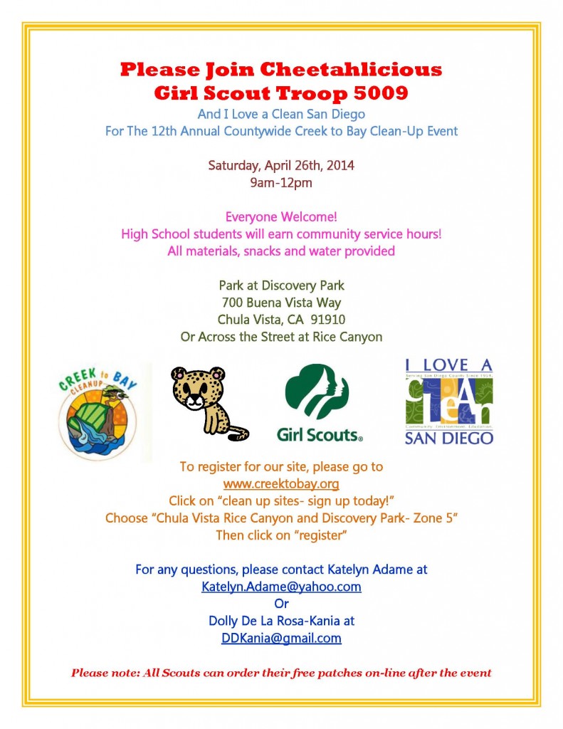 Creek to Bay Clean Up- Rice Canyon Apr 26 2014