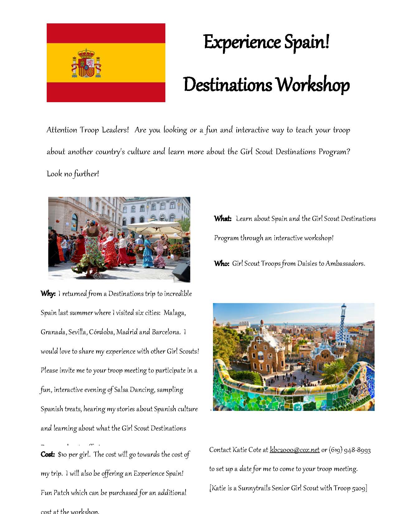 Experience Spain! Destinations Workshop Flyer_Katherine Cote [226989]