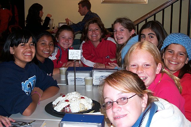 eating ice cream at Ghirdelli square