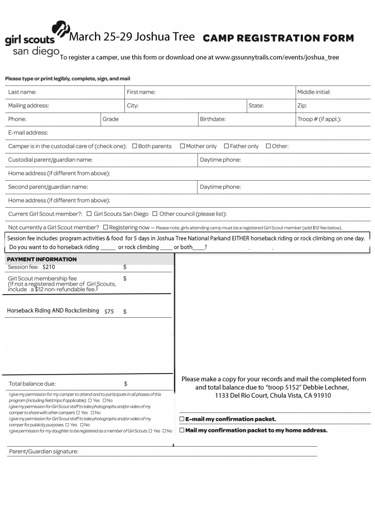 camperregistration Sunnytrails Girl Scout Service Unit