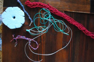 We learned several different lanyard and finger weaving techniques