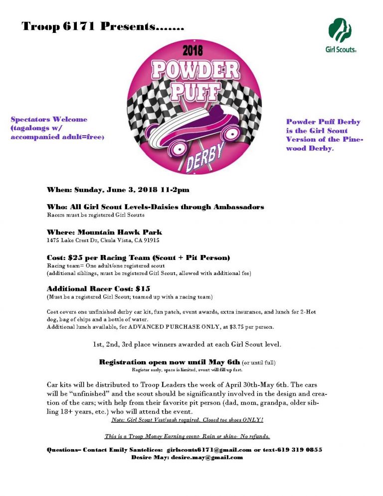 Powder Puff Derby Sunnytrails Girl Scout Service Unit